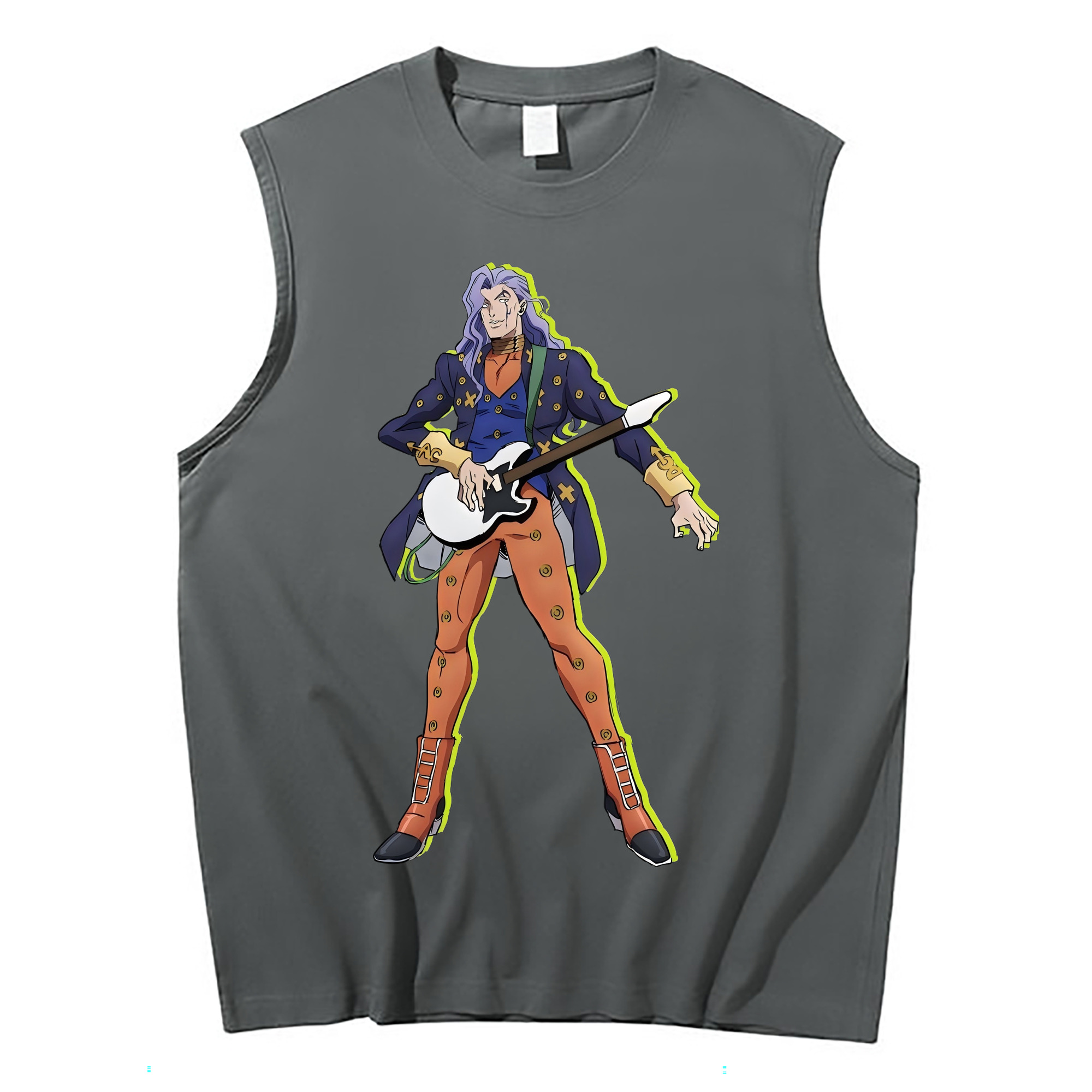 （画像用） ジョジョの奇妙な冒険 おといし あきら JoJo's Bizarre Adventure Akira Otoishi コットン100％タンクトップ（フロントプリント）